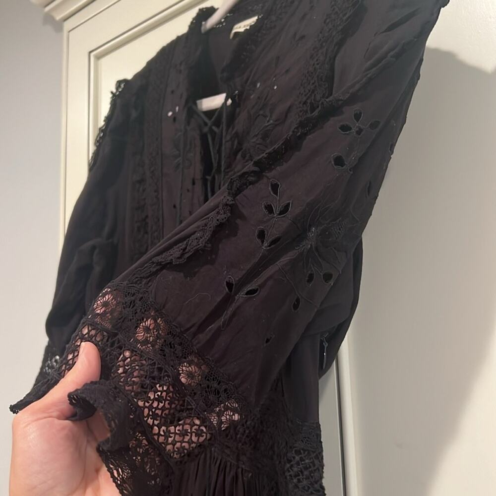 ULLA JOHNSON EUC black midi size 4 - Picture 4 of 11